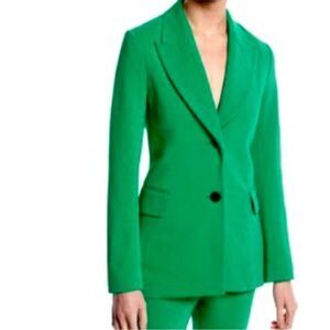 Rosetta Getty Women's Peak-lapel Two-Button Stretch-cady Jacket Size 4 Green